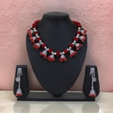 Handcrafted Threaded Silver Oxidized Necklace Set
