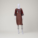 Maroon Ajrakh Hand Block Printed Mashru Kurti