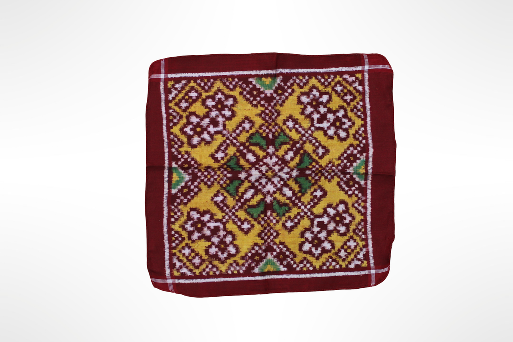 Handloom Double Ikat Patola Pocket Square