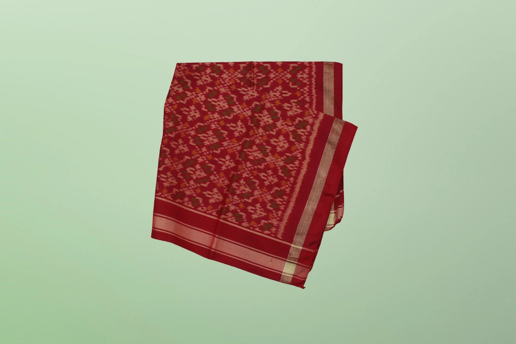 Handloom Single Ikat Patola Pocket Square