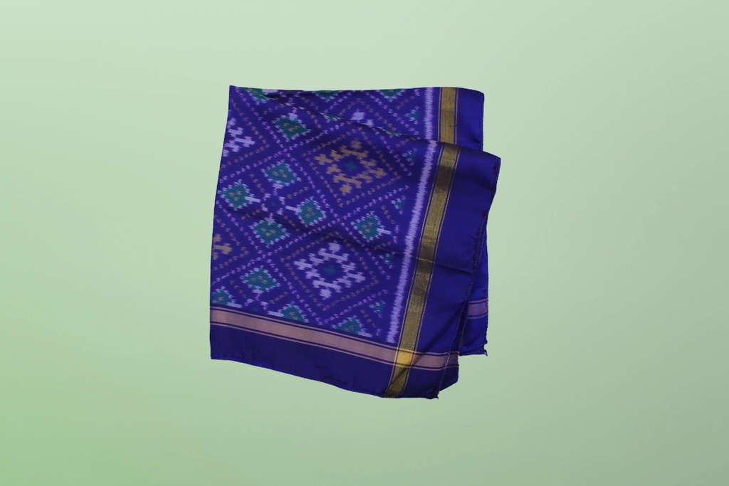 Handloom Single Ikat Patola Pocket Square