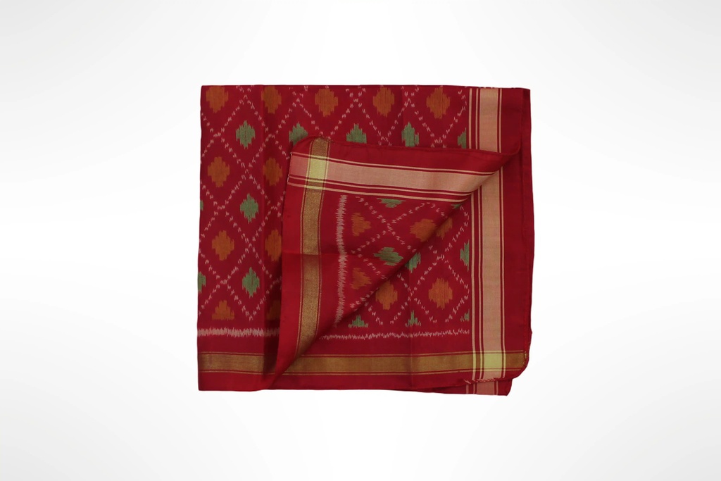 Handloom Single Ikat Patola Pocket Square
