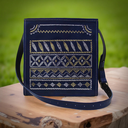 Handstitched Leather Sling Bag with Zari Work