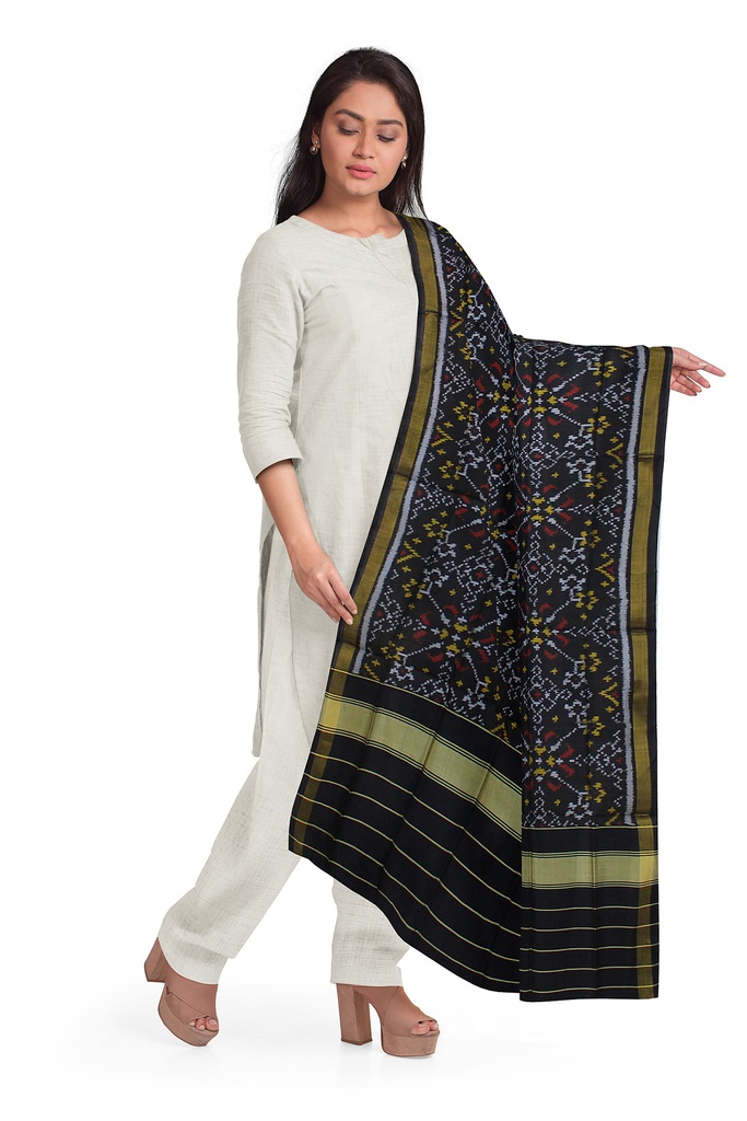 Handloom Single Ikat Patola Silk Dupatta