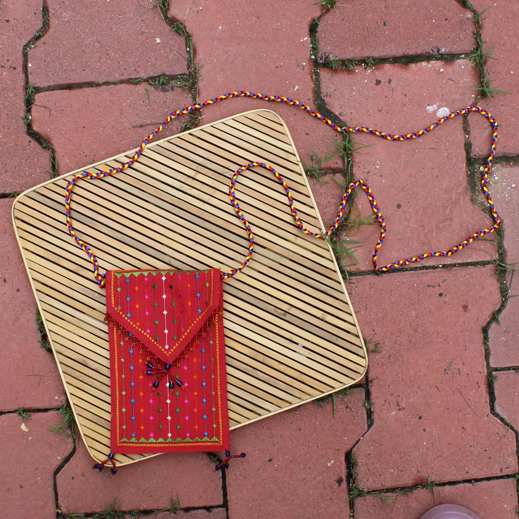 Handcrafted Soof Embroidery Mobile Sling Bag