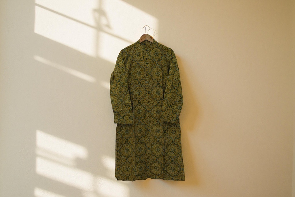 Men's Ajrakh Hand Block Print Cotton Kurta