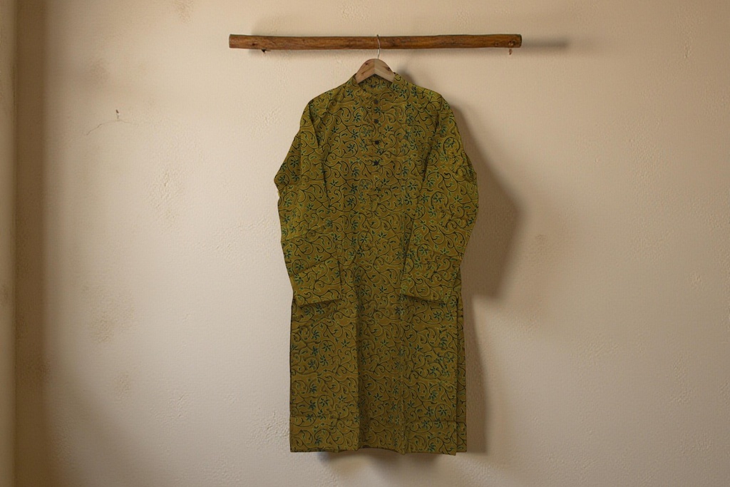 Men's Ajrakh Hand Block Print Cotton Kurta