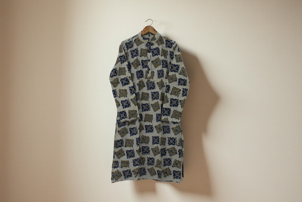 Men's Ajrakh Hand Block Print Cotton Kurta