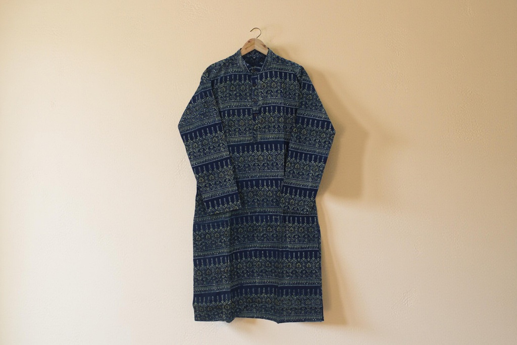 Men's Ajrakh Hand Block Print Cotton Kurta