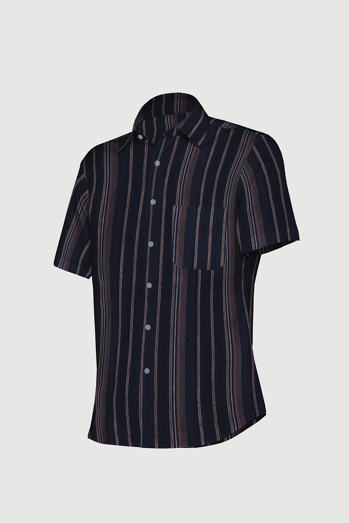 Men’s Short-Sleeve Striped Casual Shirt