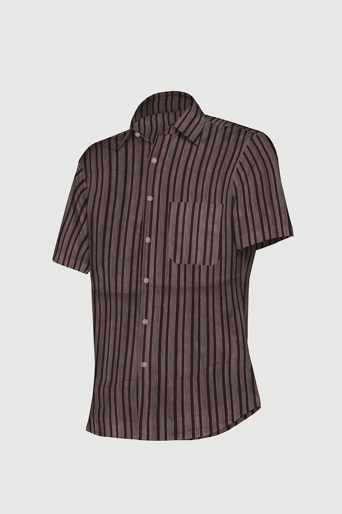 Men’s Short-Sleeve Striped Casual Shirt