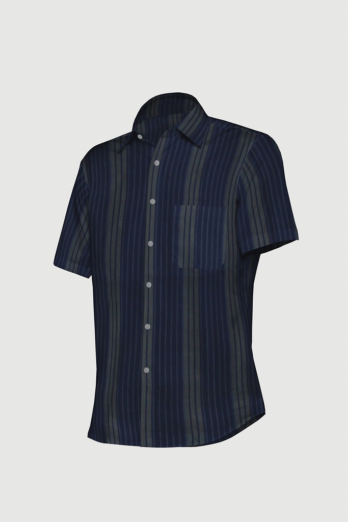 Men’s Short-Sleeve Striped Casual Shirt