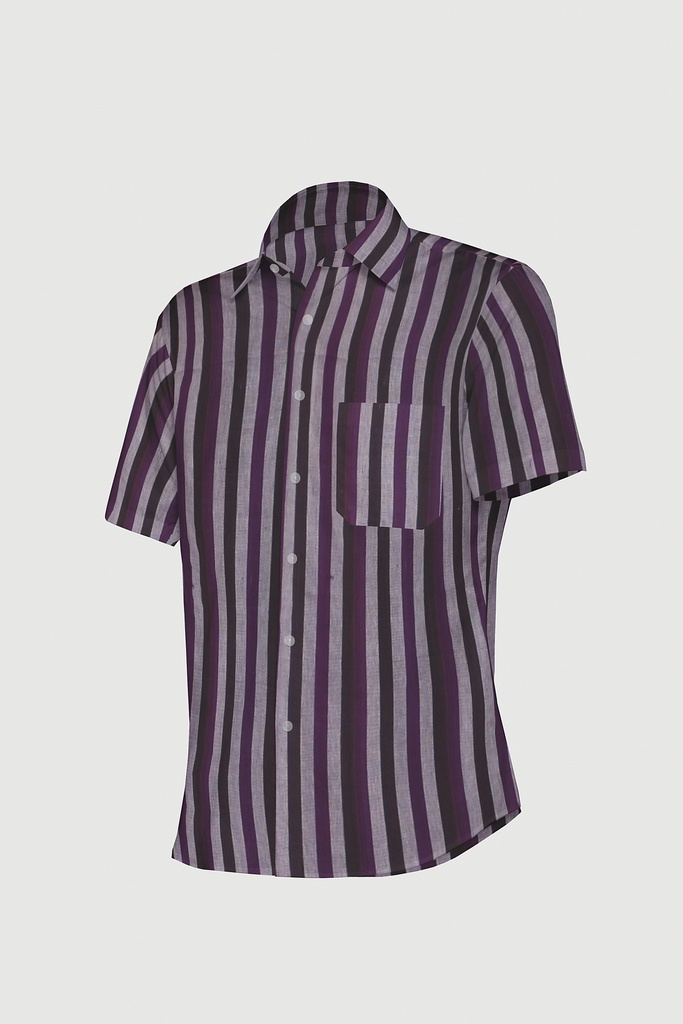 Men’s Short-Sleeve Striped Casual Shirt