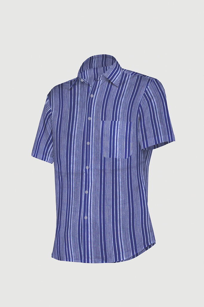Men’s Short-Sleeve Striped Casual Shirt