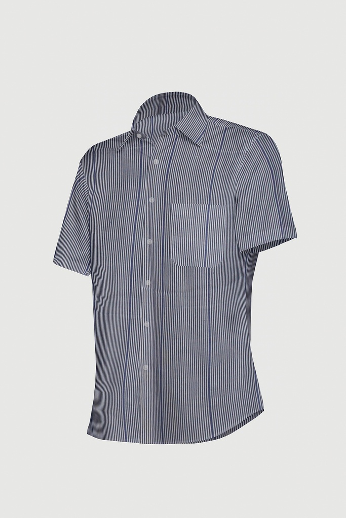 Men’s Short-Sleeve Striped Casual Shirt