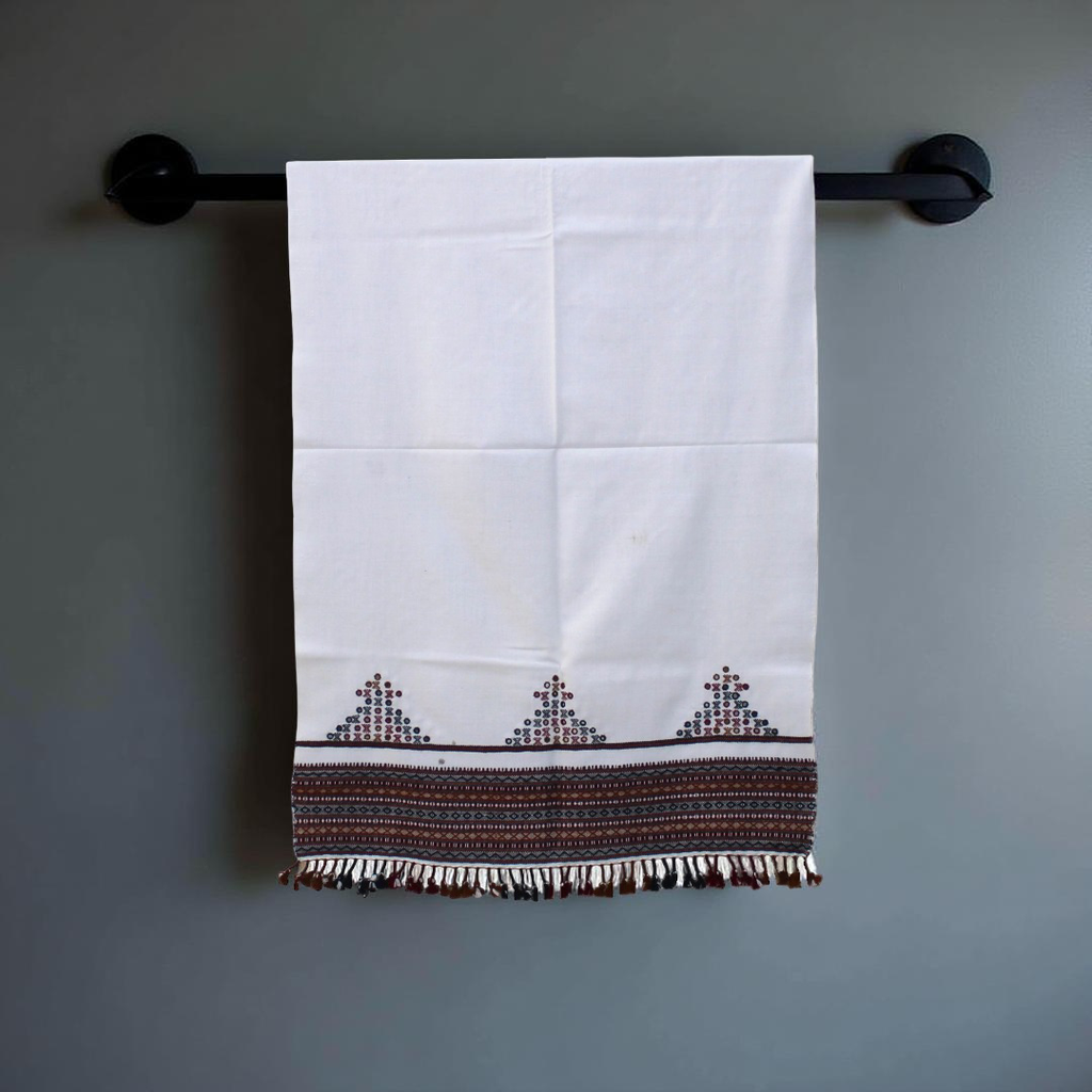 Handwoven Embroidered Mirror Woolen Work Stole
