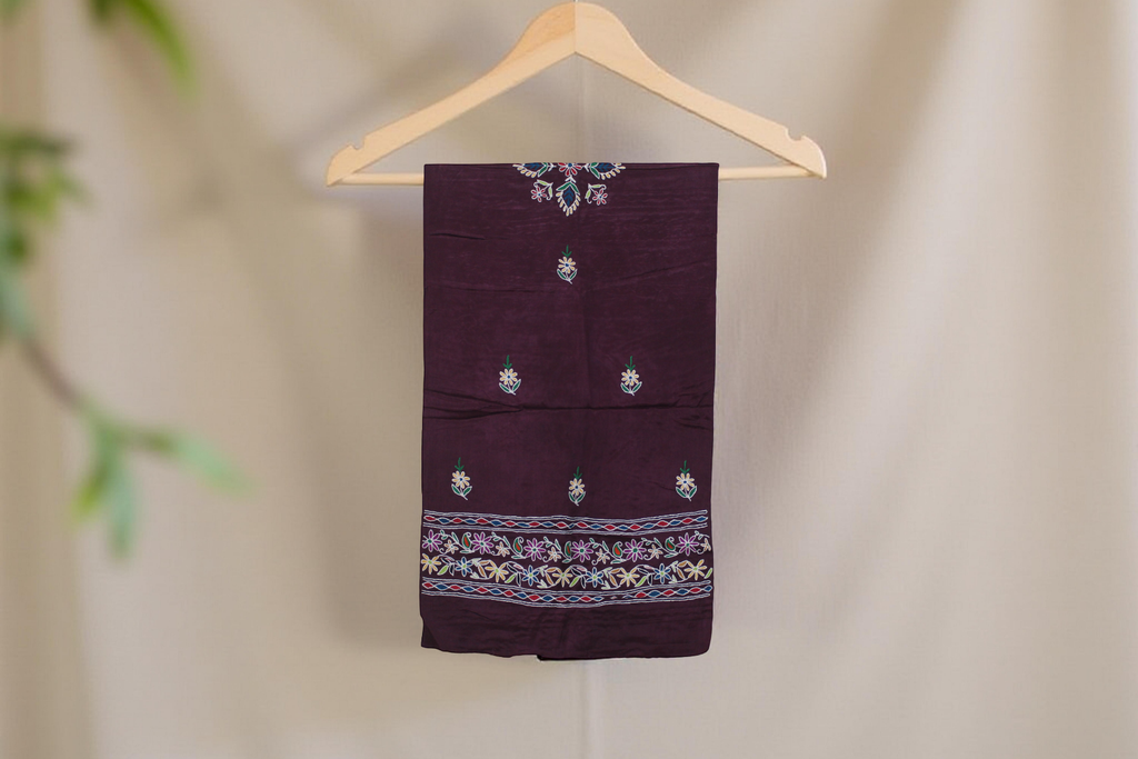 Aari Work Embroidered Viscose Cotton Dupatta