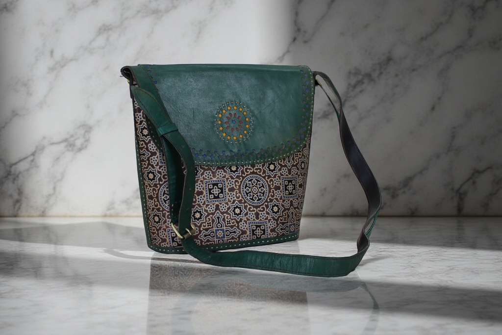 Handcrafted Kutchi Leather Balti Sling Bag
