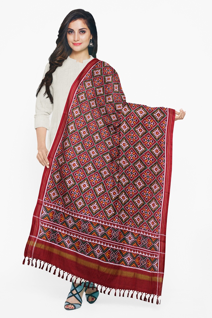 Handloom Double Ikat Patola Silk Dupatta