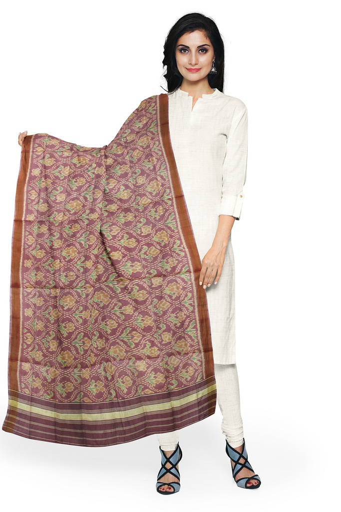 Handloom Single Ikat Patola Silk Dupatta