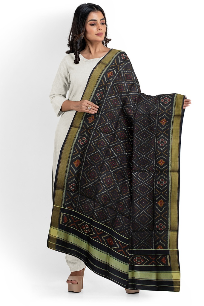 Handloom Single Ikat Patola Silk Dupatta