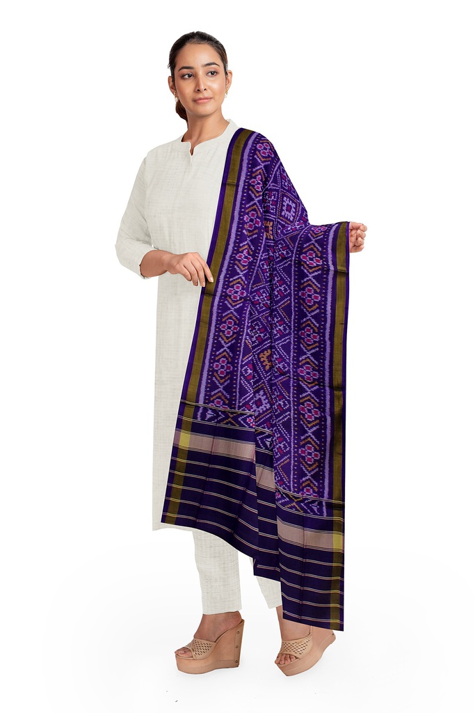 Handloom Single Ikat Patola Silk Dupatta