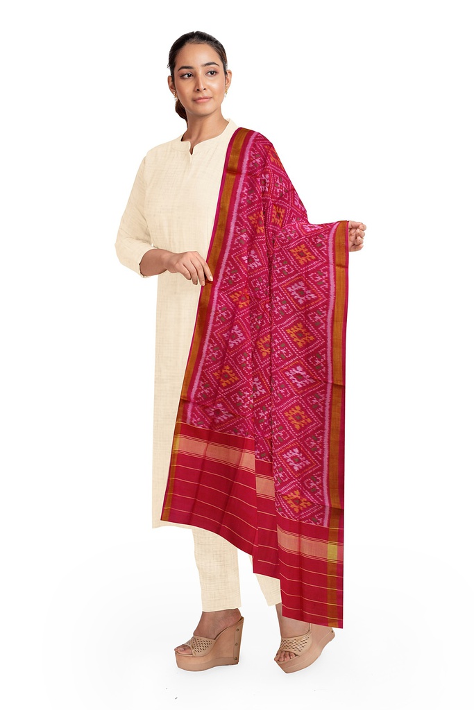 Handloom Single Ikat Patola Silk Dupatta