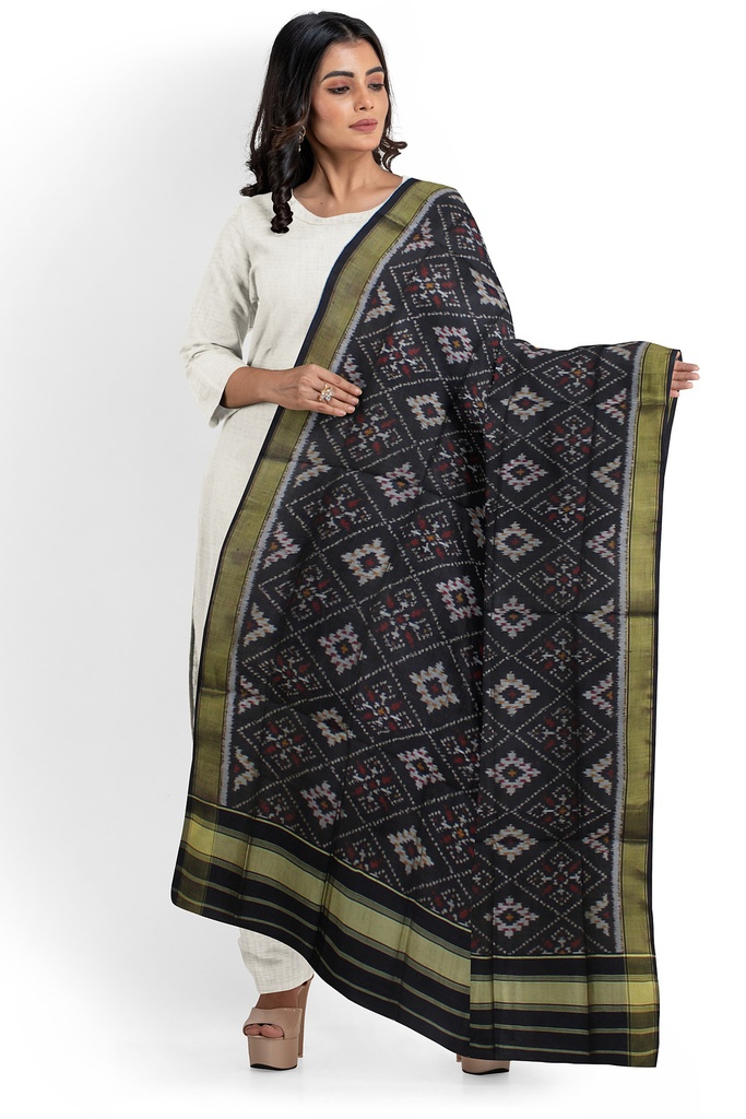 Handloom Single Ikat Patola Silk Dupatta