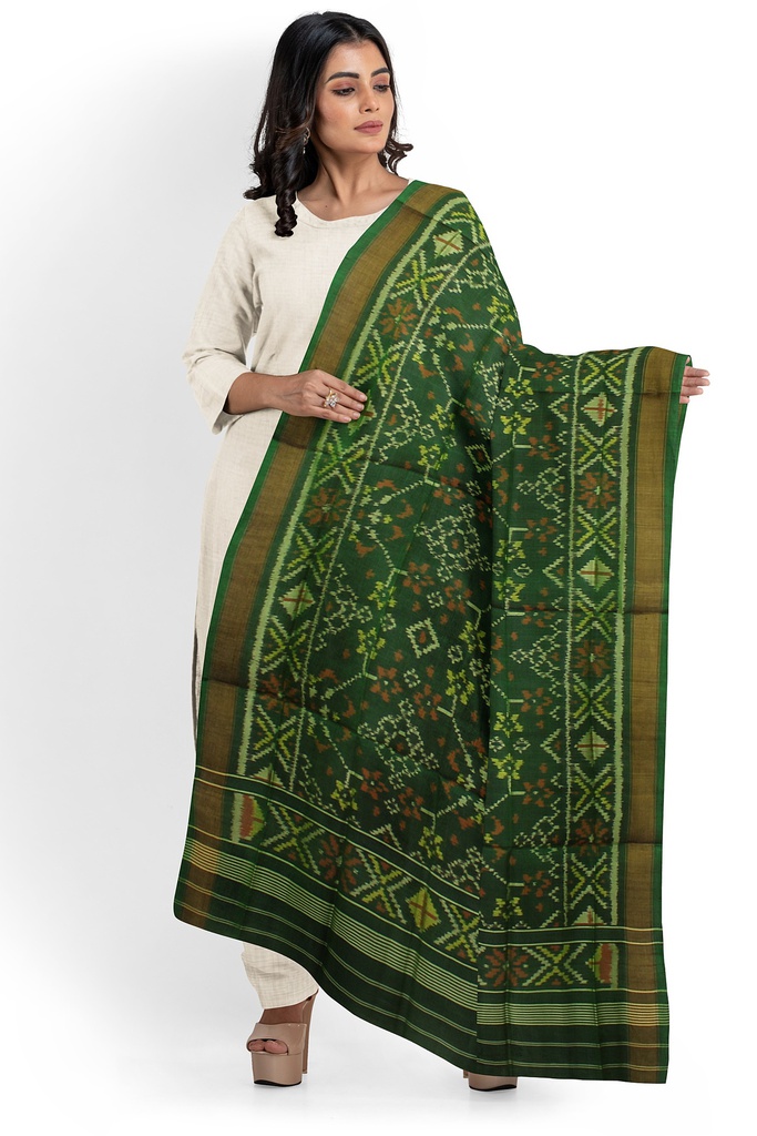 Handloom Single Ikat Patola Silk Dupatta