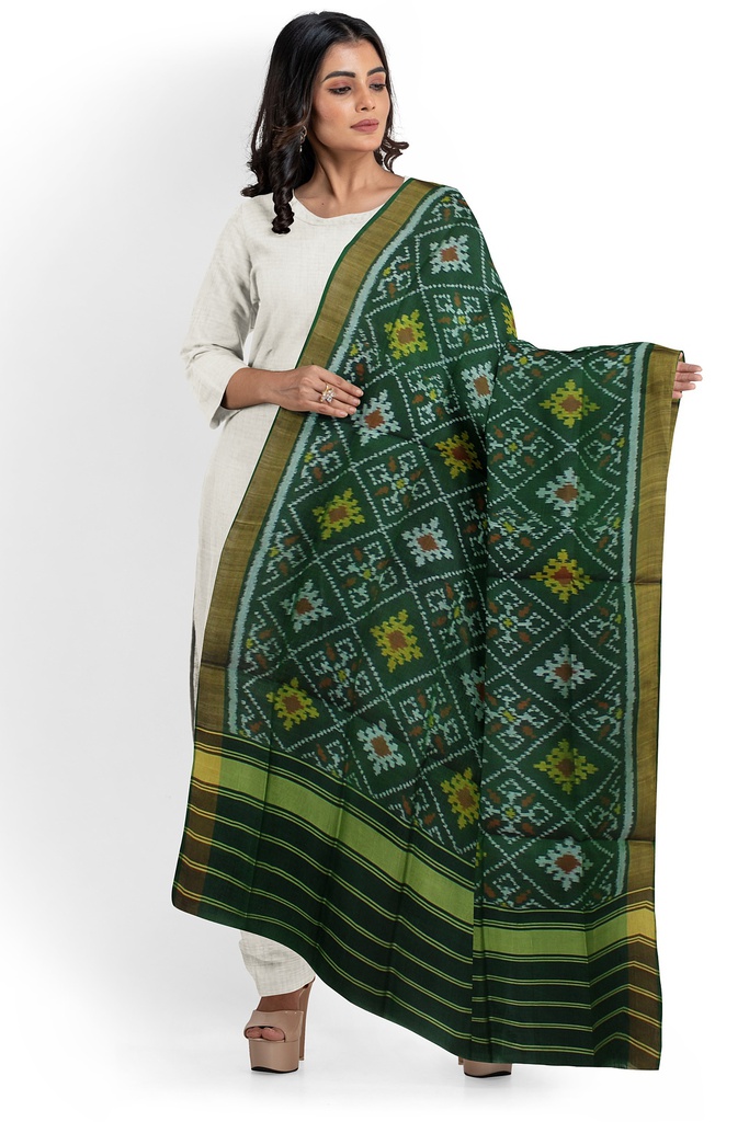 Handloom Single Ikat Patola Silk Dupatta