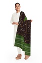 Handwoven Bandhani Woolen Shawl With Mirror Work