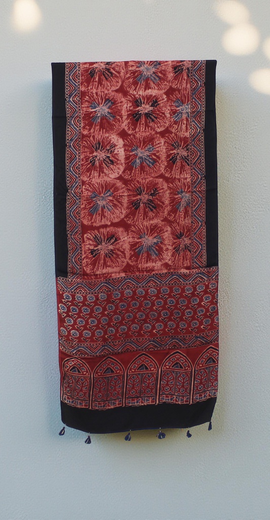 Hand Block Print Modal Silk Stole