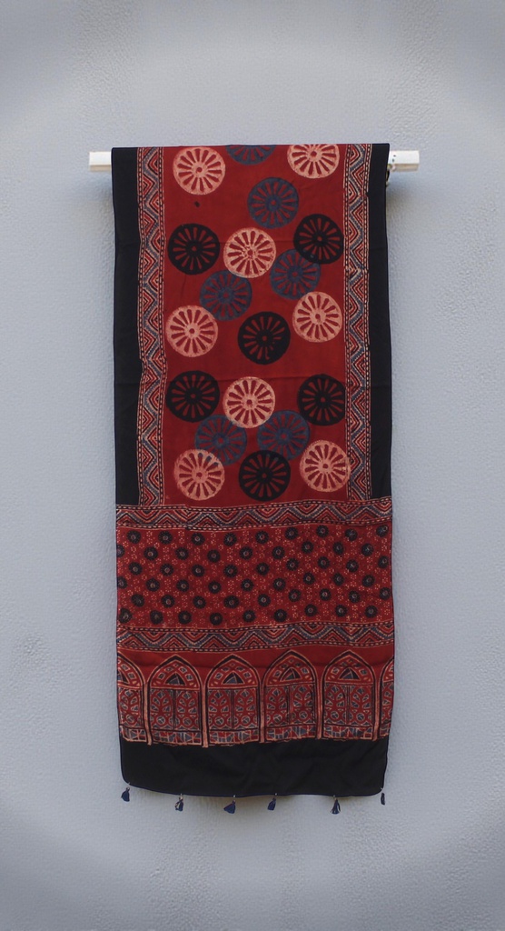 Hand Block Print Modal Silk Stole
