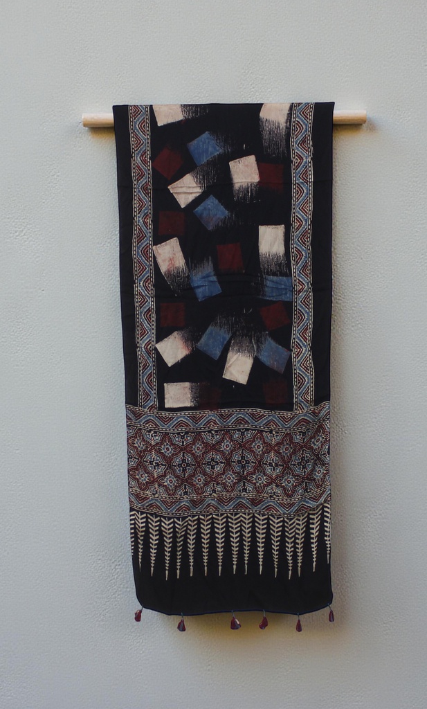 Hand Block Print Modal Silk Stole