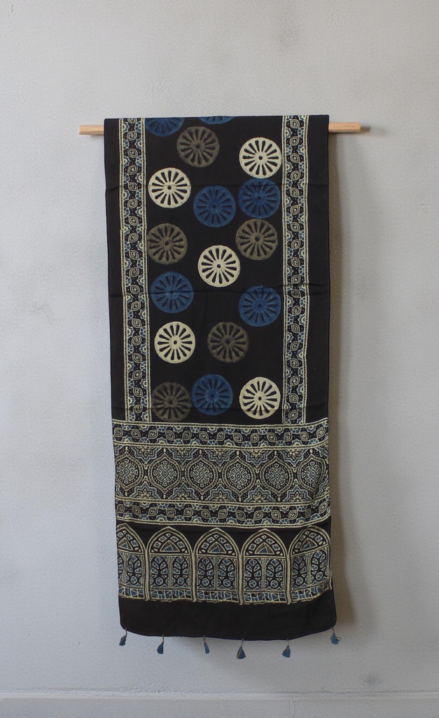 Hand Block Print Modal Silk Stole