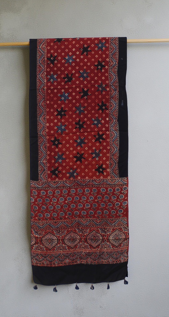 Hand Block Print Modal Silk Stole