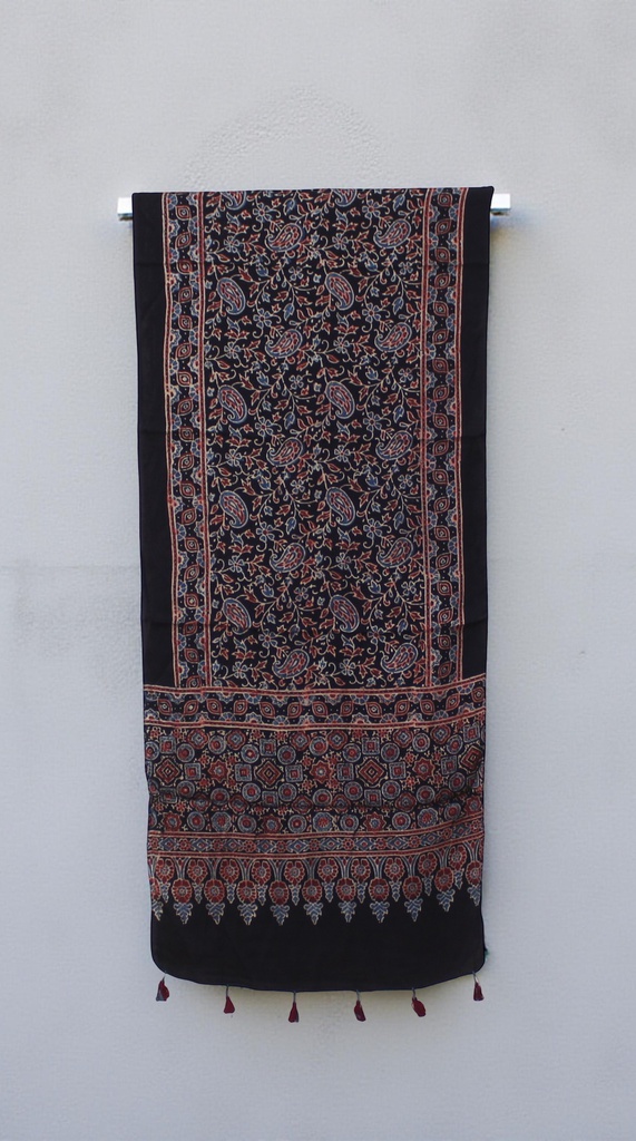 Hand Block Print Modal Silk Stole