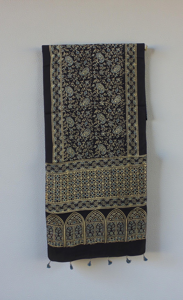 Hand Block Print Modal Silk Stole