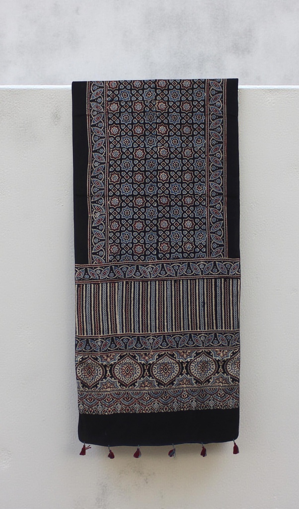Hand Block Print Modal Silk Stole