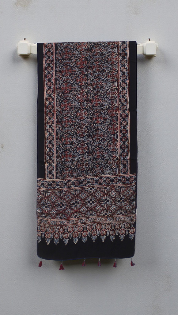 Hand Block Print Modal Silk Stole