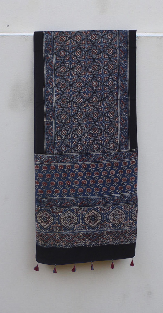 Hand Block Print Modal Silk Stole