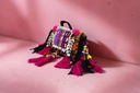Handcrafted Banjara Boho Embroidered Shell &amp; Tassel Sling Bag