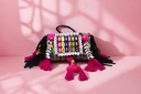 Handcrafted Banjara Boho Embroidered Shell &amp; Tassel Sling Bag