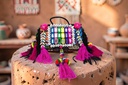 Handcrafted Banjara Boho Embroidered Shell &amp; Tassel Sling Bag