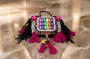 Handcrafted Banjara Boho Embroidered Shell &amp; Tassel Sling Bag
