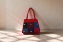 Handcrafted Mashru Tote Bag with Mirror Work