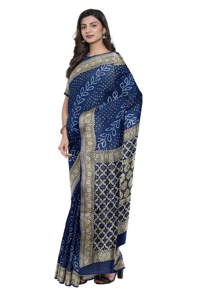 Hand Dyed Georgette Bandhani Saree