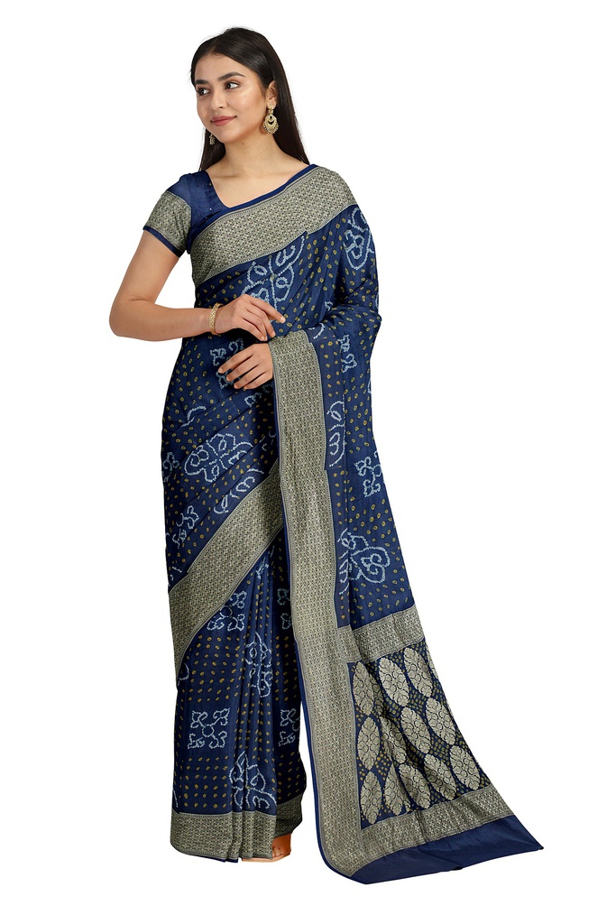 Hand Dyed Georgette Bandhani Saree