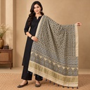 Ajrakh Hand Block Print Mashru Silk Dupatta