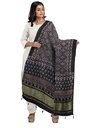 Ajrakh Hand Block Print Mashru Silk Dupatta